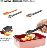 linoroso 3 Rekeszes Ebéddoboz Felnőtteknek, Bento Box Szószos Tartóval, Mikrózható és Mosogatógépben Mosható 8