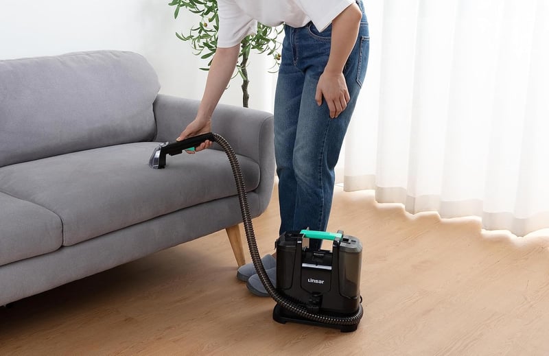 Linsar Kárpittisztító Gép Szívó Permetezős Kanapé Autó Lépcső Szőnyeg Tisztítás 400W