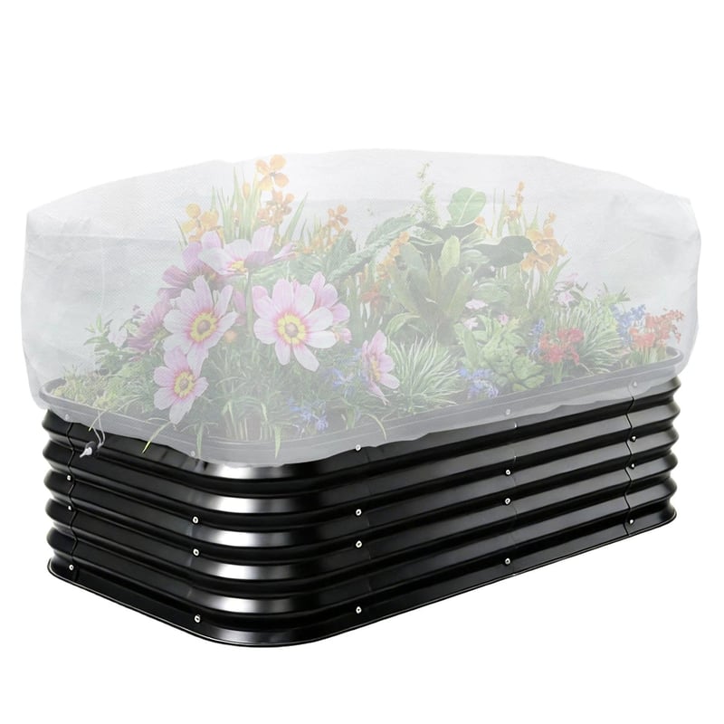 LINSOCLE Plasă pentru straturi înălțate 130x80x55 cm, Husă de protecție cu ochiuri fine pentru plante, Plasă respirabilă și rezistentă la rupere pentru protecția împotriva insectelor și păsărilor