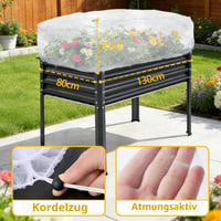 LINSOCLE Plasă pentru straturi înălțate 130x80x55 cm, Husă de protecție cu ochiuri fine pentru plante, Plasă respirabilă și rezistentă la rupere pentru protecția împotriva insectelor și păsărilor 3