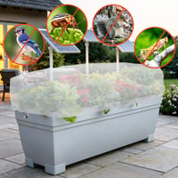 LINSOCLE Plasă pentru straturi înălțate 130x80x55 cm, Husă de protecție cu ochiuri fine pentru plante, Plasă respirabilă și rezistentă la rupere pentru protecția împotriva insectelor și păsărilor 2