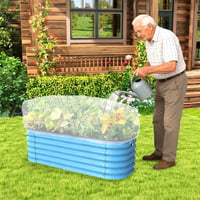 LINSOCLE Plasă pentru straturi înălțate 130x80x55 cm, Husă de protecție cu ochiuri fine pentru plante, Plasă respirabilă și rezistentă la rupere pentru protecția împotriva insectelor și păsărilor 5