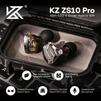 Káblové Hi-Fi slúchadlá LINSOUL KZ ZS10 Pro, 5-meničové hybridné IEM (4BA+1DD), s mikrofónom, čelný panel z nehrdzavejúcej ocele, odpojiteľný 2-pinový kábel, čierne 2