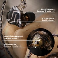Káblové Hi-Fi slúchadlá LINSOUL KZ ZS10 Pro, 5-meničové hybridné IEM (4BA+1DD), s mikrofónom, čelný panel z nehrdzavejúcej ocele, odpojiteľný 2-pinový kábel, čierne 4