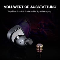 Slúchadlá LINSOUL SIMGOT EW300 HBB Edition s hybridným meničom 1DD+1Planar+1PZT, vymeniteľné dýzy, postriebrený OFC kábel, káblové IEM 5