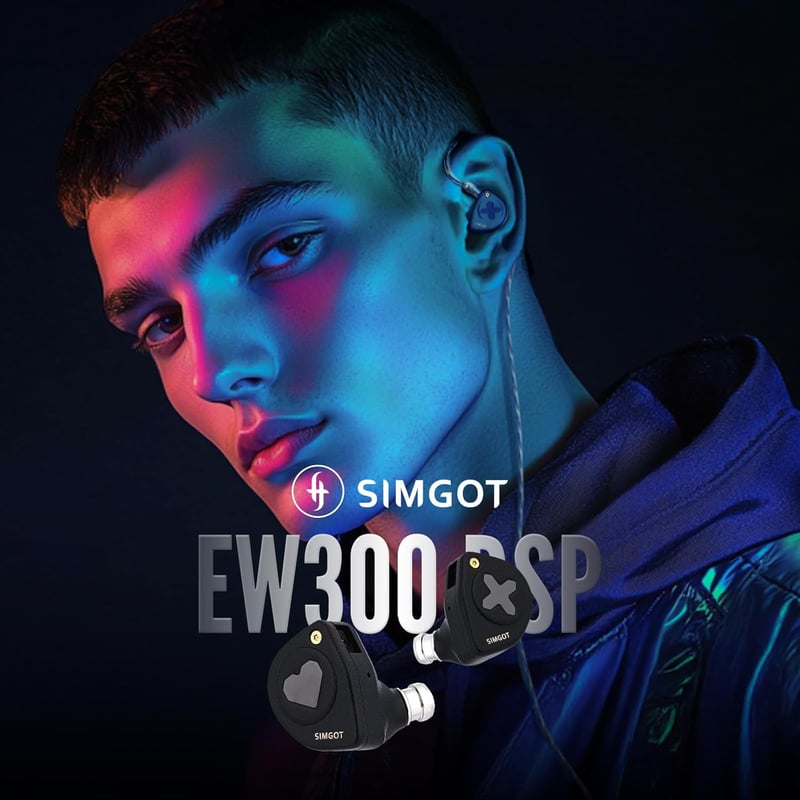 LINSOUL SIMGOT EW300 Hibrid Fülhallgató - 1DD+1Planar+1PZT Meghajtó, Cserélhető Fúvókák, Játékhoz Optimalizált, Mikrofonos, Ezüstözött OFC K