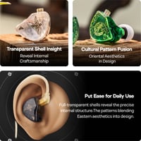 LINSOUL TANGZU Wan'er S.G HiFi slúchadlá, 10mm dynamický menič, PET membrána, zelené, s mikrofónom, odpojiteľný 2-pinový OFC kábel, pre audiofilov, DJ 5