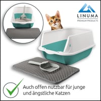 Toaletă închisă pentru pisici LINUMA verde, cu capac detașabil, covoraș pentru litieră, lopățică și filtru cu cărbune activ, toaletă igienică pentru pisici cu sistem de eliminare a mirosurilor 5