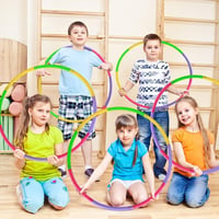 LINYIJOY 8 részes gyermek karika 58 cm műanyag levehető hulahopp, színes gimnasztika fitness és tánc sport játék 6