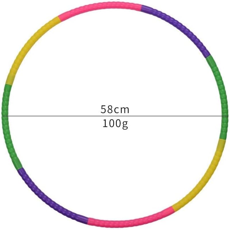 LINYIJOY 8 részes gyermek karika 58 cm műanyag levehető hulahopp, színes gimnasztika fitness és tánc sport játék