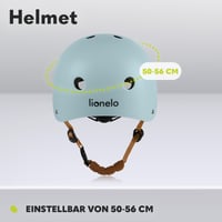 Detská cyklistická prilba Lionelo, nastaviteľný obvod hlavy 50–56 cm, s remienkom pod bradu, veľkosť S, pre dievčatá aj chlapcov 3