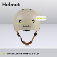 LIONELO Gyerek Sisak 50-56 cm Állítható Fejvédelem Lányoknak Fiúknak - beige 3