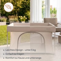 Lionelo Paco összecsukható bébi játszókorál 111x111 cm, hordozótáskával, oldalsó bejárattal, születéstől 4 éves korig, max. 15 kg 6