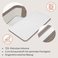Lionelo Pari dječji krevetić i kolijevka 3 u 1 do 9 kg, 6 razina visine, nagibni madrac, ergonomski, prozračna mrežica, 4 kotača s kočnicama 5