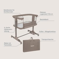 Lionelo Pari dječji krevetić i kolijevka 3 u 1 do 9 kg, 6 razina visine, nagibni madrac, ergonomski, prozračna mrežica, 4 kotača s kočnicama 9