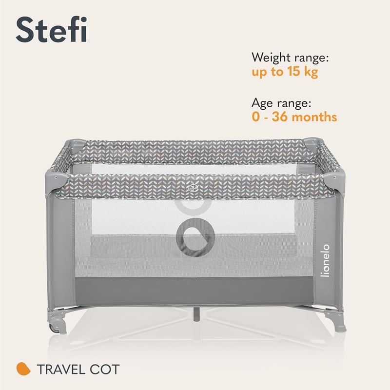 Lionelo STEFI 2in1 utazó járulék és babaágy 0-36 kg-ig oldalsó bejárattal