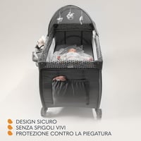 LIONELO Sven utazó kiságy 0-36 hónap, összecsukható pelenkázóval és baldachinos játékokkal - 2-Gray, SVEN 6