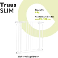 Lionelo Truus Slim biztonsági kapu 75-105 cm, automata zárás, dupla biztonság, nyitható mindkét oldalon - White 2