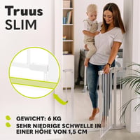 Lionelo Truus Slim biztonsági kapu 75-105 cm, automata zárás, dupla biztonság, nyitható mindkét oldalon - White 4