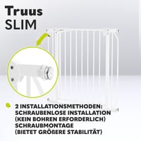 Lionelo Truus Slim biztonsági kapu 75-105 cm, automata zárás, dupla biztonság, nyitható mindkét oldalon - White 3
