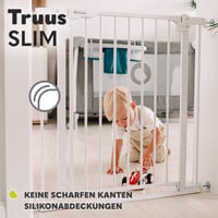 Lionelo Truus Slim biztonsági kapu nyomással rögzíthető 75-105 cm széles nyíláshoz, 77 cm magas, kétirányú nyitás, fúrás nélkül 7