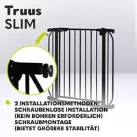Lionelo Truus Slim Bezpečnostná zábrana na schodisko bez vŕtania 75-105 cm Black Onyx Detská zábrana na schody 3