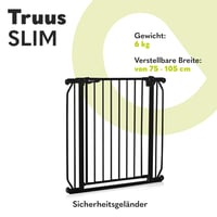 Lionelo Truus Slim Bezpečnostná zábrana na schodisko bez vŕtania 75-105 cm Black Onyx Detská zábrana na schody 2