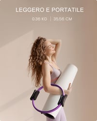 LIONSCOOL Pilates karika készlet 14"-os Magic Circle, mini labdával és gumiszalagokkal 2