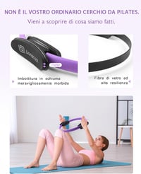 LIONSCOOL Pilates karika készlet 14"-os Magic Circle, mini labdával és gumiszalagokkal 3