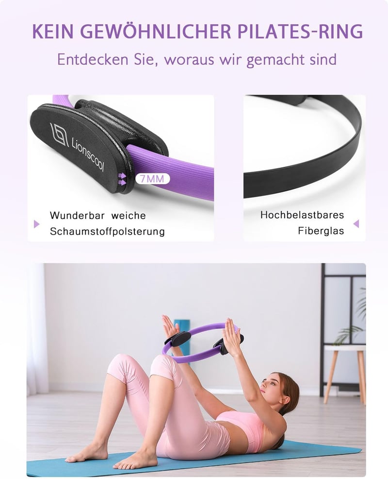 LIONSCOOL Pilates Ring szett 35cm Magic Circle dupla fogantyúval