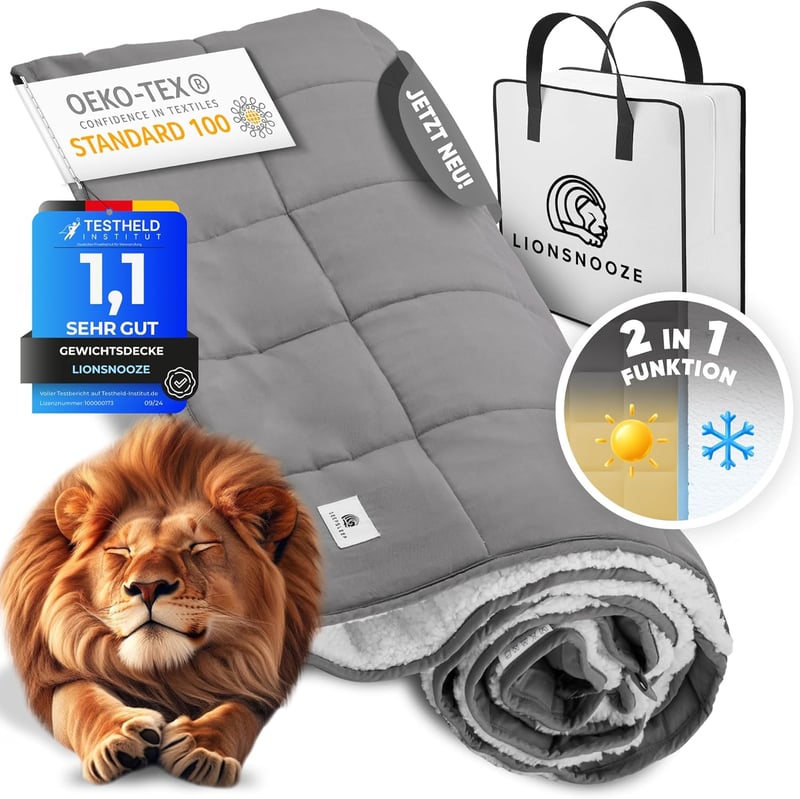 Lionsnooze 7kg Súlyozott Terápiás Takaró 135x200cm Bambusz Hypoallergén Üveggyöngy