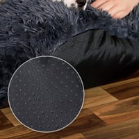 lionto Donut kutyafekhely és macskaágy, kerek plüss kisállat párna extra vastag töltettel, Ø 120 cm, sötétszürke 4