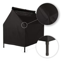 lionto Povišeni ležaj za pse s krovom za vanjsku upotrebu, do 80 kg, 130 x 85 x 113 cm, crni 5
