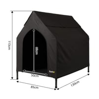 lionto Povišeni ležaj za pse s krovom za vanjsku upotrebu, do 80 kg, 130 x 85 x 113 cm, crni 7