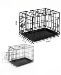 lionto Metalni transporter za pse i mačke, 45x31x36 cm, sklopivi kavez s plastičnom podlogom, pregradom i sigurnosnom bravom 5
