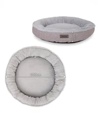 Pat pentru câini și pisici lionto, tip gogoașă rotundă, Ø 55 cm, gri - Pernă și culcuș moale pentru câini 5