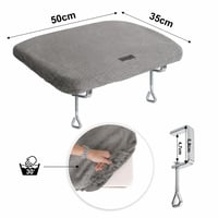 lionto plišana viseća ležaljka za mačke za prozor, 35x50 cm, tamnosiva, ležaljka za mačke s nosivošću do 15 kg za montiranje na prozor 5