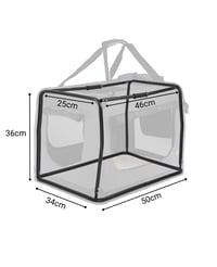lionto Sklopiva prijenosna torba za pse za putovanja i automobil, 50x34x36 cm, siva, s ručkom za nošenje i dekom, za mačke i pse 5