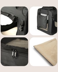 lionto Összecsukható Szállítóbox Kutyáknak Macskáknak 82x58x58cm Fekete - 4 - L: 82x58x58cm, Black 4