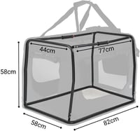 lionto Összecsukható Szállítóbox Kutyáknak Macskáknak 82x58x58cm Fekete - 4 - L: 82x58x58cm, Black 5
