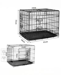 lionto Prepravný box pre psov a mačky, 61x44x51 cm, skladacia kovová prepravka s plastovou vaničkou, deliacou priečkou a bezpečnostným uzáverom 5