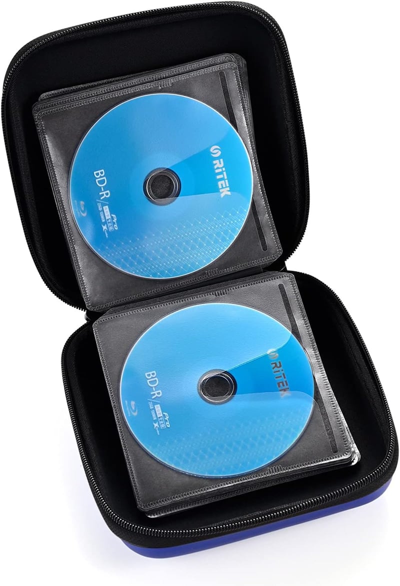 LIOVODE DVD Táska 48 Kapacitás EVA Anyag CD Tartó Tárolószer