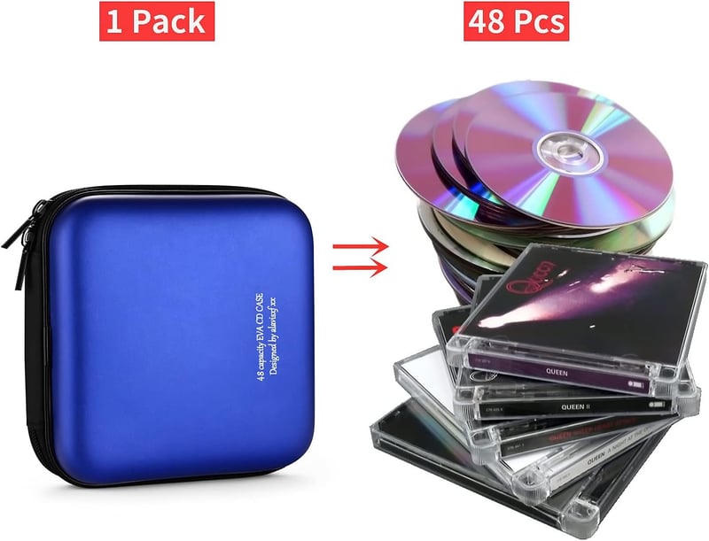 LIOVODE DVD Táska 48 Kapacitás EVA Anyag CD Tartó Tárolószer