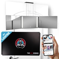 LIPFISBARBERSHOP.COM Oglindă 360 cu LED cu trei panouri pentru tuns și coafat pe cont propriu 1