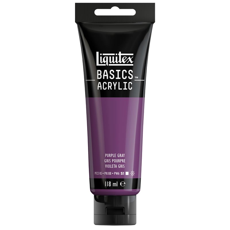 Akrylová farba Liquitex Basics v tube 118 ml – fialovo-sivá, jedno pigmentová, lesklý povrch, archívna kvalita