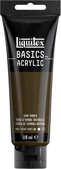 Liquitex Basics Akrillfesték Natural Umber 118ml Fényes Finish - Umbra Natural, acrylic paint 1