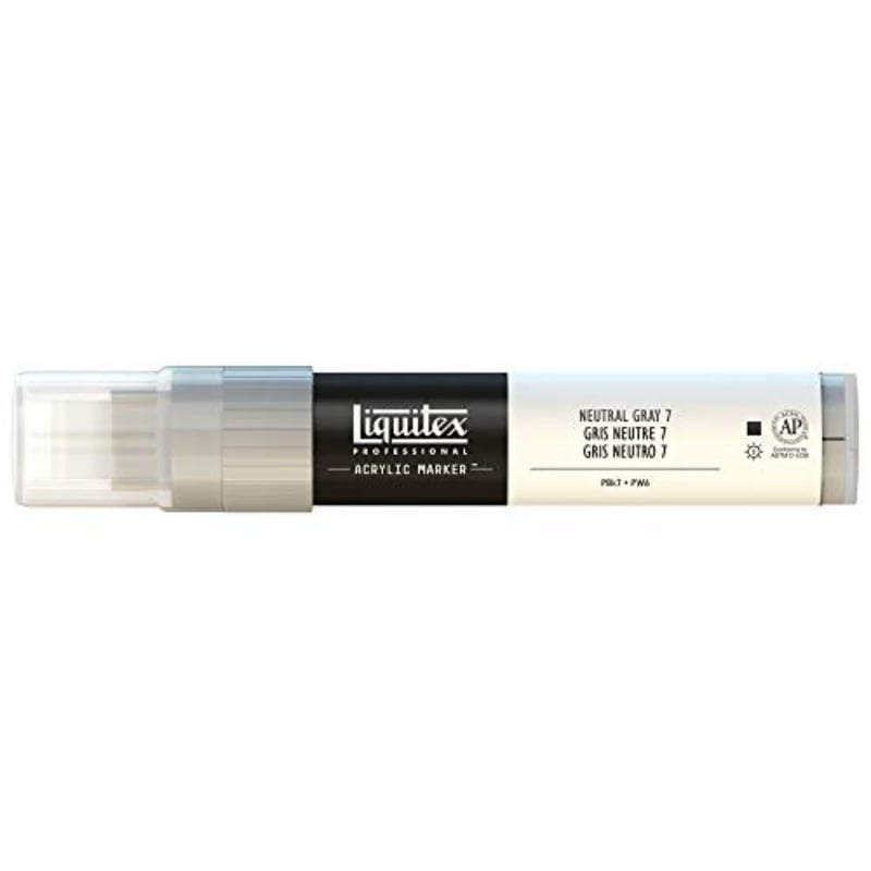 Akrylový popisovač Liquitex Professional, široký hrot – neutrálna sivá 7 (8–15 mm)