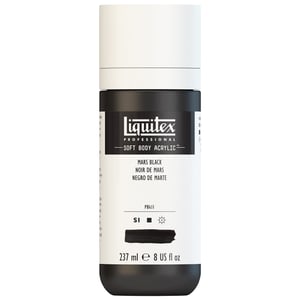Vopsea acrilică Liquitex Professional Soft Body – Negru de Marte, consistență cremoasă opacă, puternic pigmentată, rezistentă la lumină, 237 ml