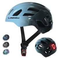 LIRENGUI Detská cyklistická prilba so zadným svetlom pre chlapcov a dievčatá, nabíjateľné bezpečnostné svetlo, s prechodom farieb, nastaviteľná, ľahká, modrá, veľkosť S 1