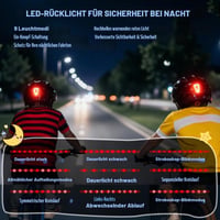 LIRENGUI Detská cyklistická prilba so zadným svetlom pre chlapcov a dievčatá, nabíjateľné bezpečnostné svetlo, s prechodom farieb, nastaviteľná, ľahká, modrá, veľkosť S 4